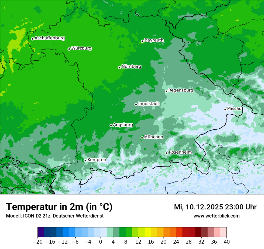 Modellkarten Temperatur