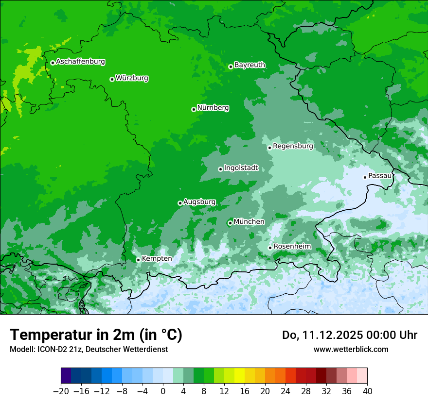 Modellkarten Temperatur