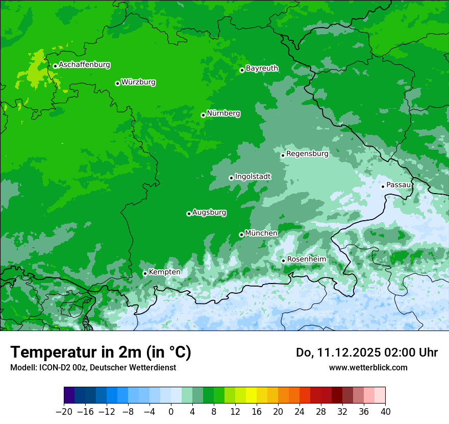 Modellkarten Temperatur