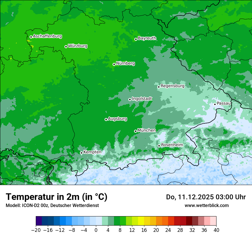 Modellkarten Temperatur