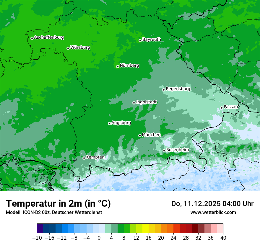 Modellkarten Temperatur