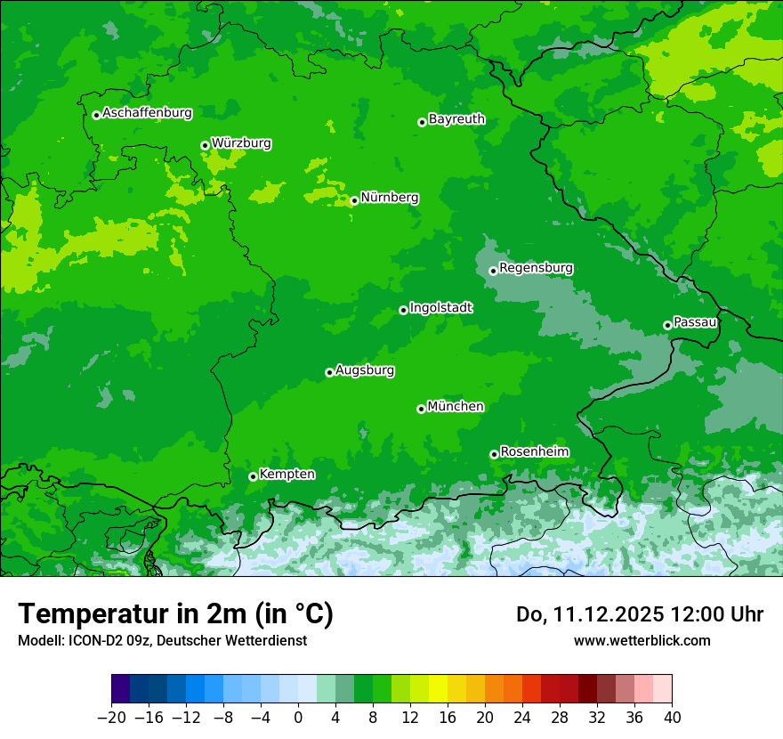 Modellkarten Temperatur