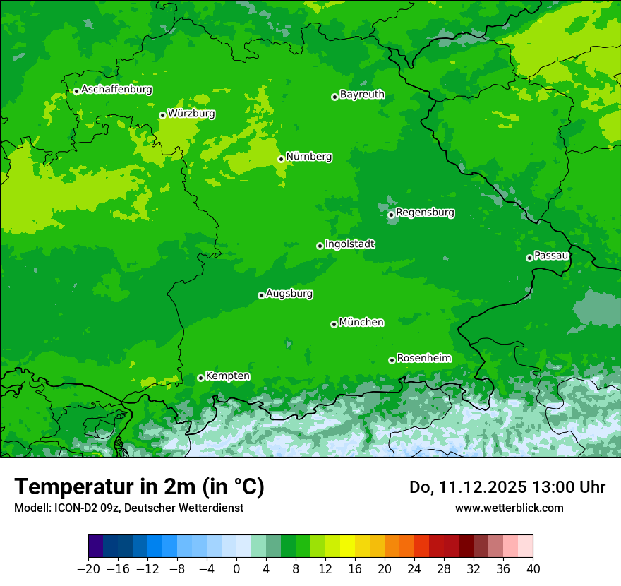 Modellkarten Temperatur