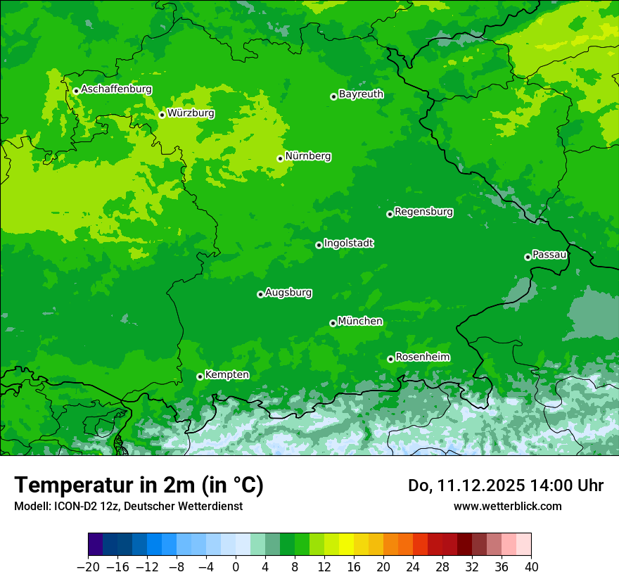Modellkarten Temperatur