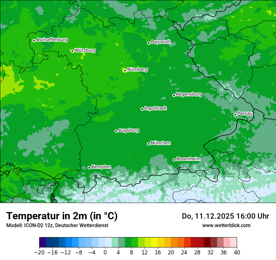 Modellkarten Temperatur