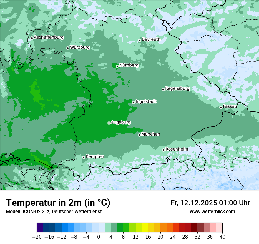 Modellkarten Temperatur