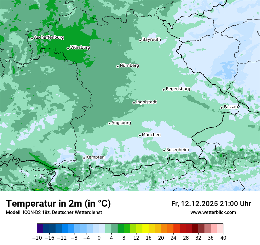 Modellkarten Temperatur