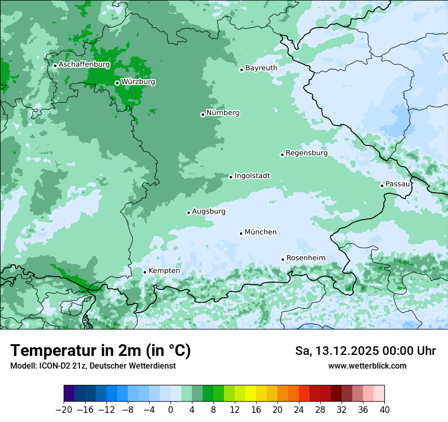 Modellkarten Temperatur