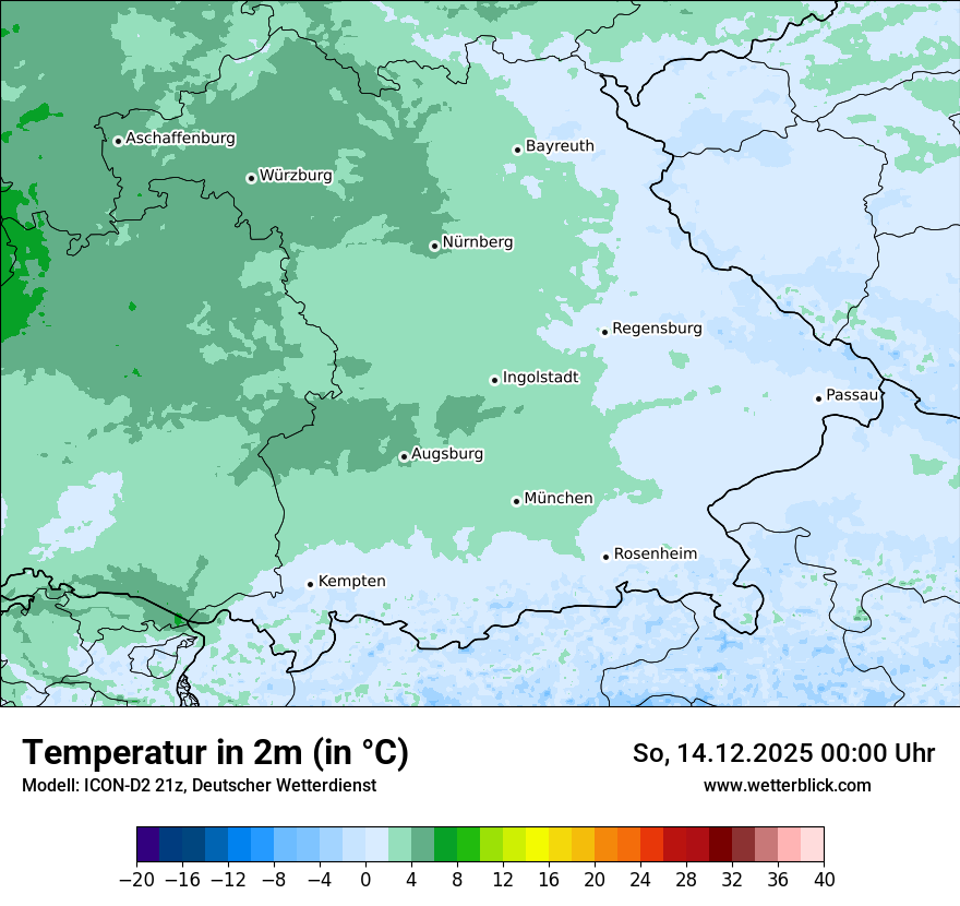 Modellkarten Temperatur