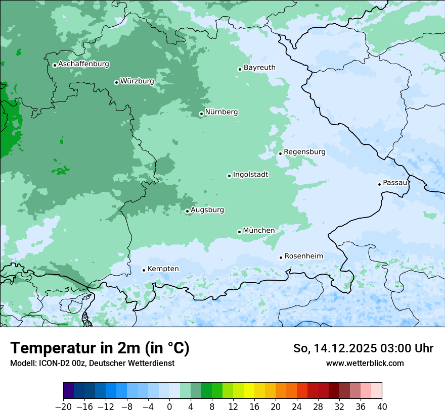 Modellkarten Temperatur