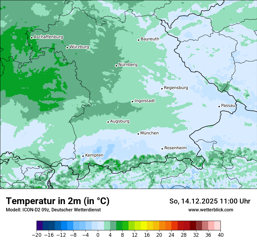 Modellkarten Temperatur
