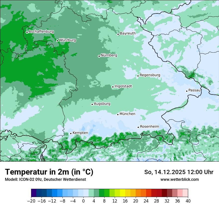 Modellkarten Temperatur