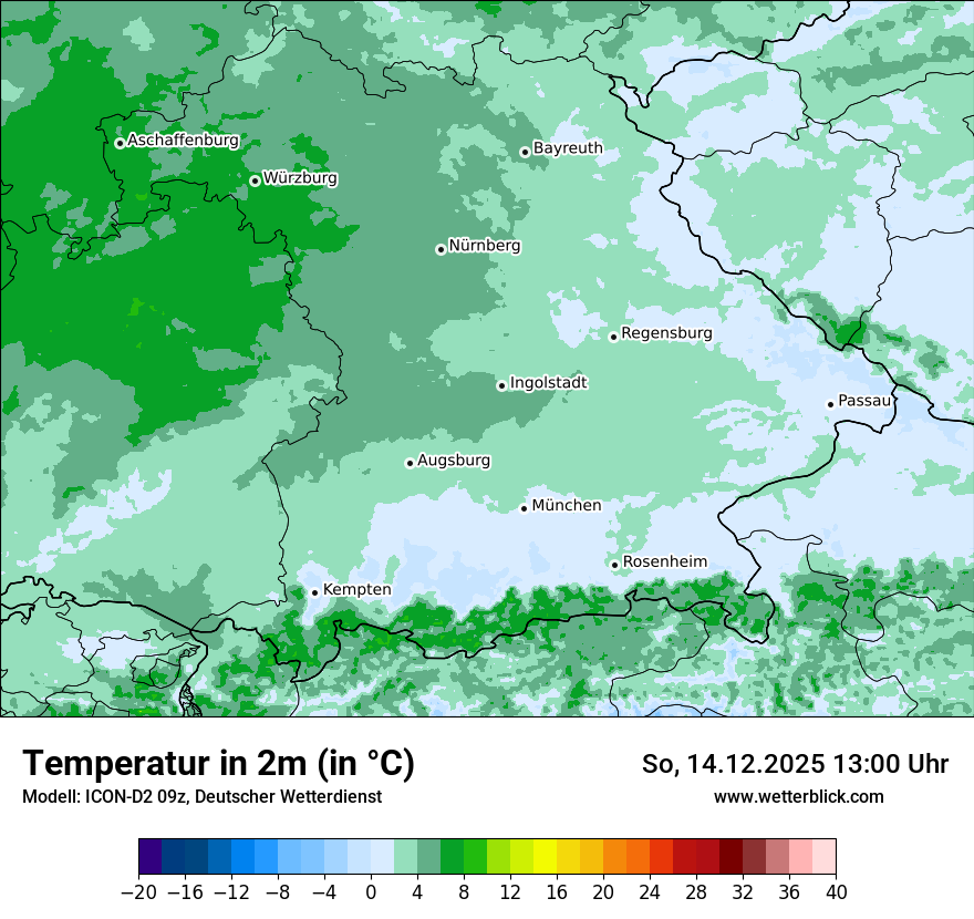 Modellkarten Temperatur