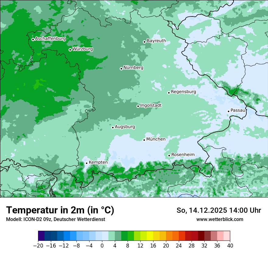 Modellkarten Temperatur