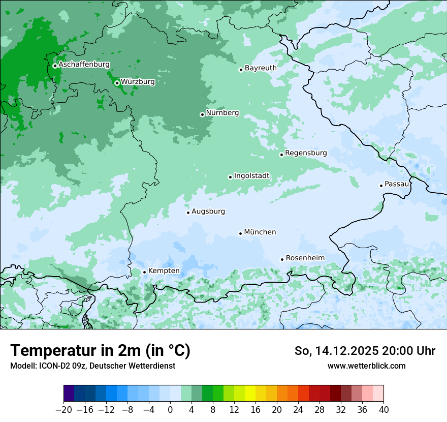 Modellkarten Temperatur
