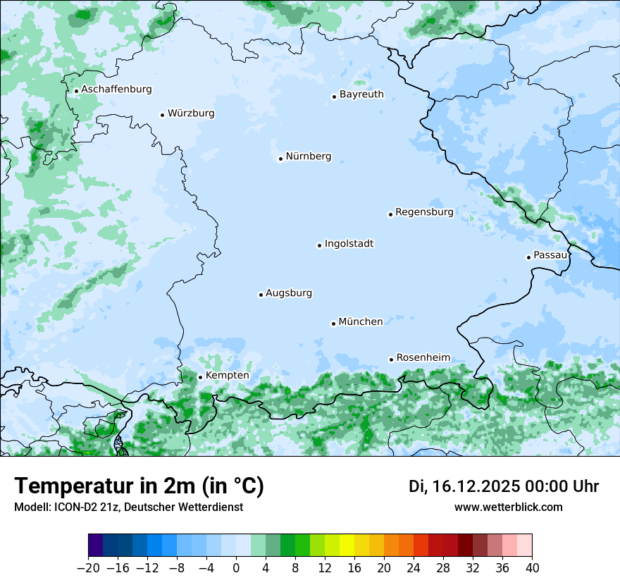 Modellkarten Temperatur
