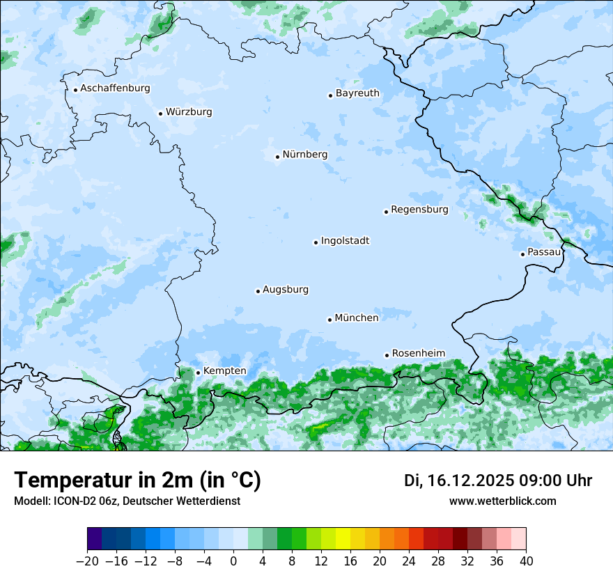 Modellkarten Temperatur