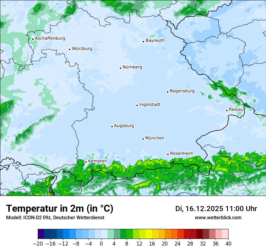 Modellkarten Temperatur