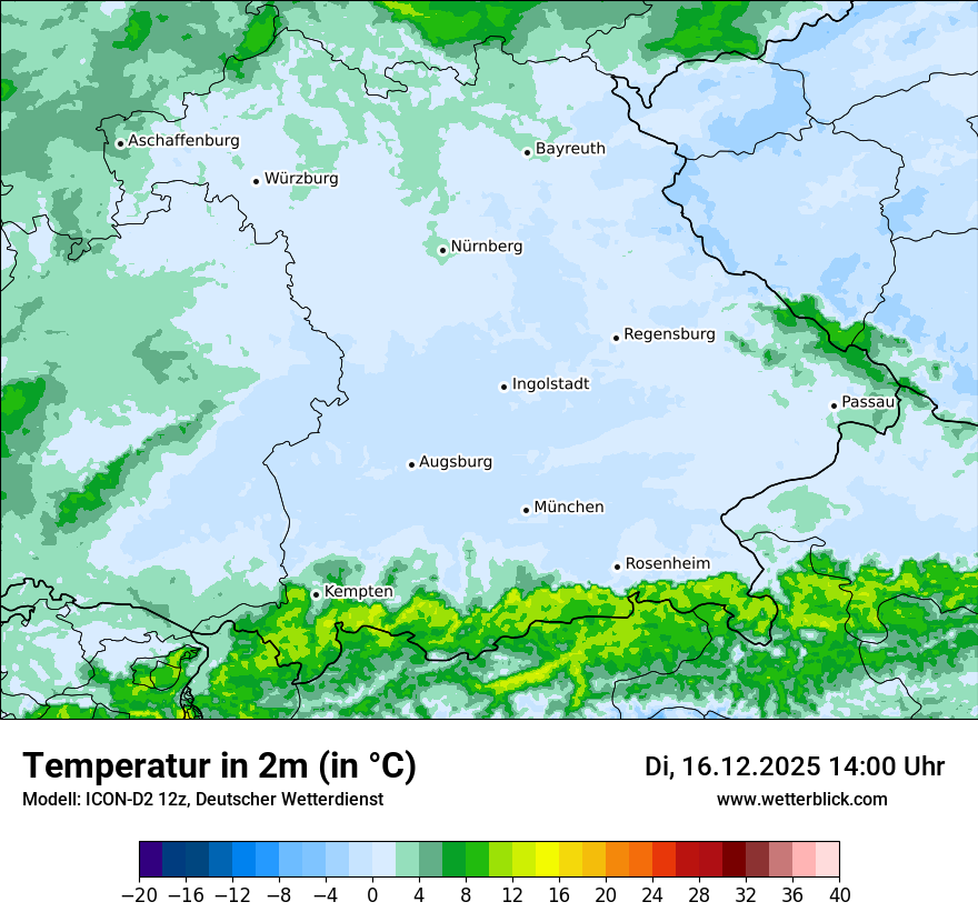 Modellkarten Temperatur