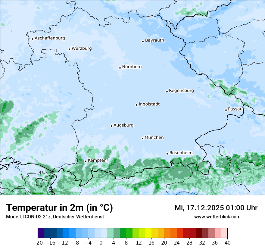 Modellkarten Temperatur