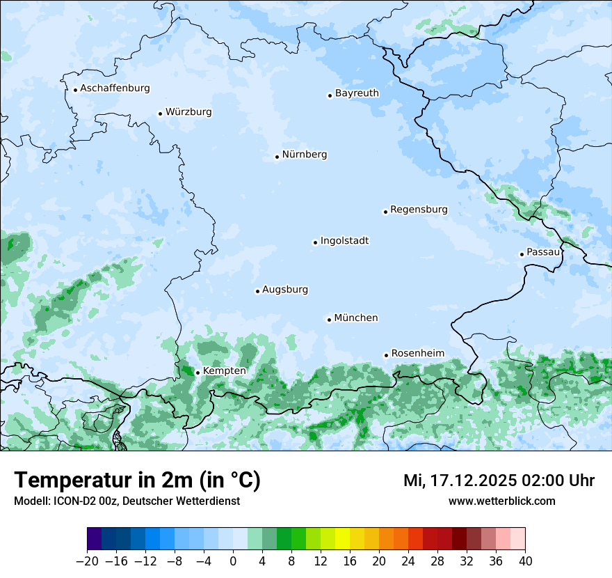 Modellkarten Temperatur