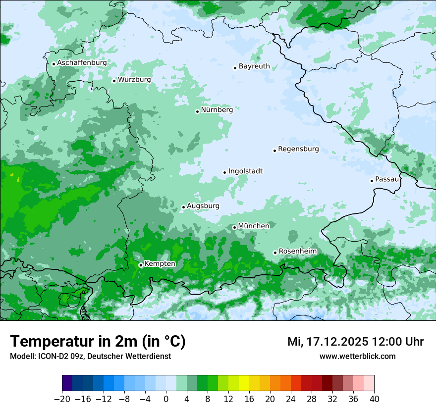 Modellkarten Temperatur