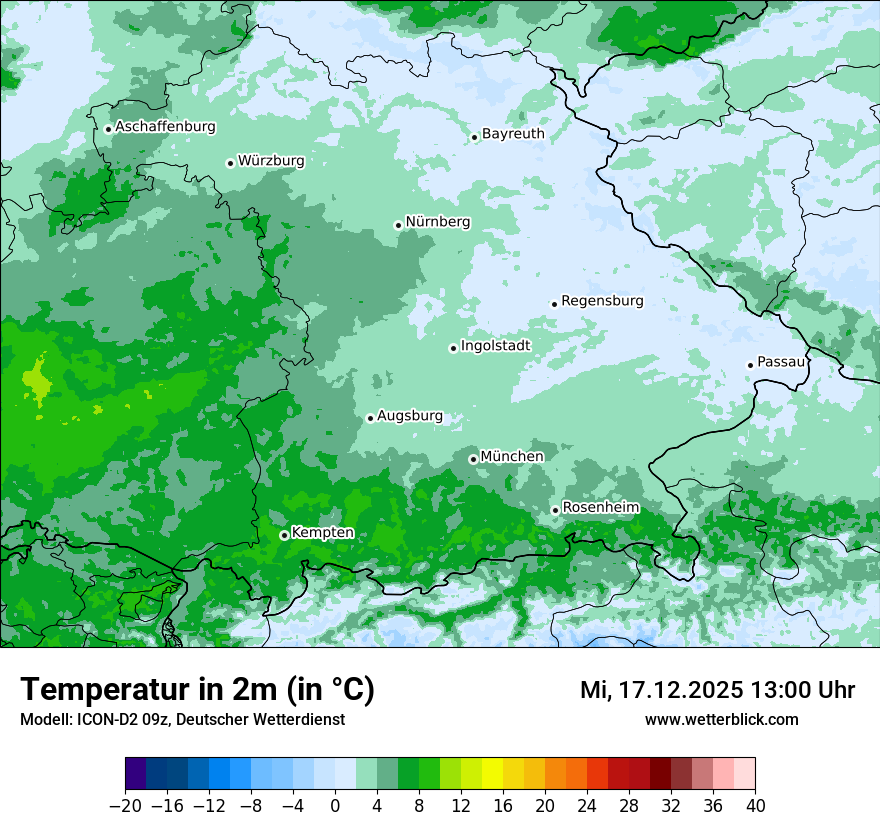 Modellkarten Temperatur