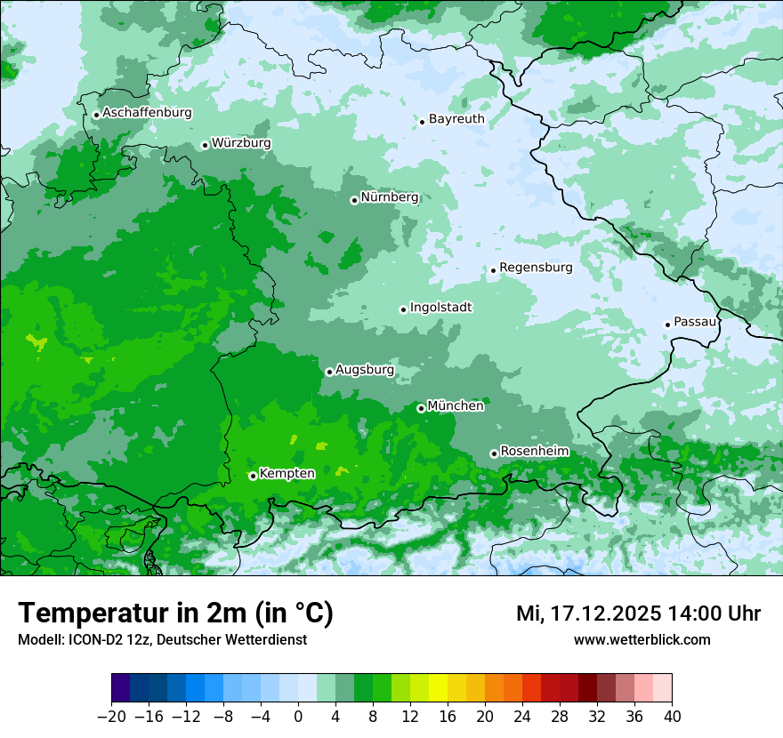 Modellkarten Temperatur