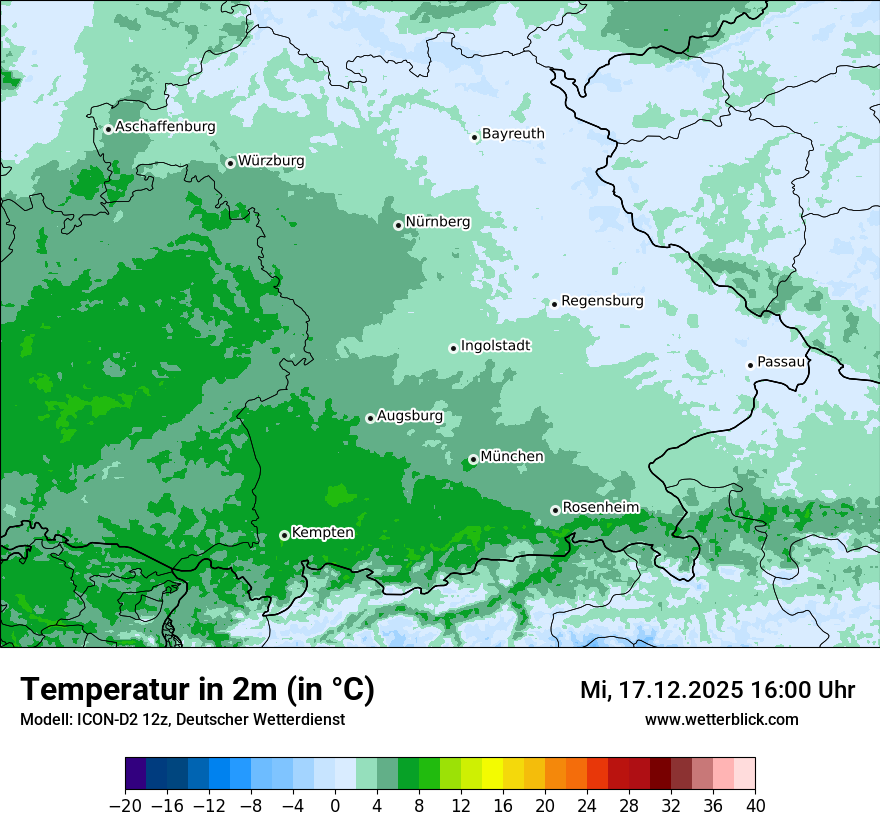 Modellkarten Temperatur