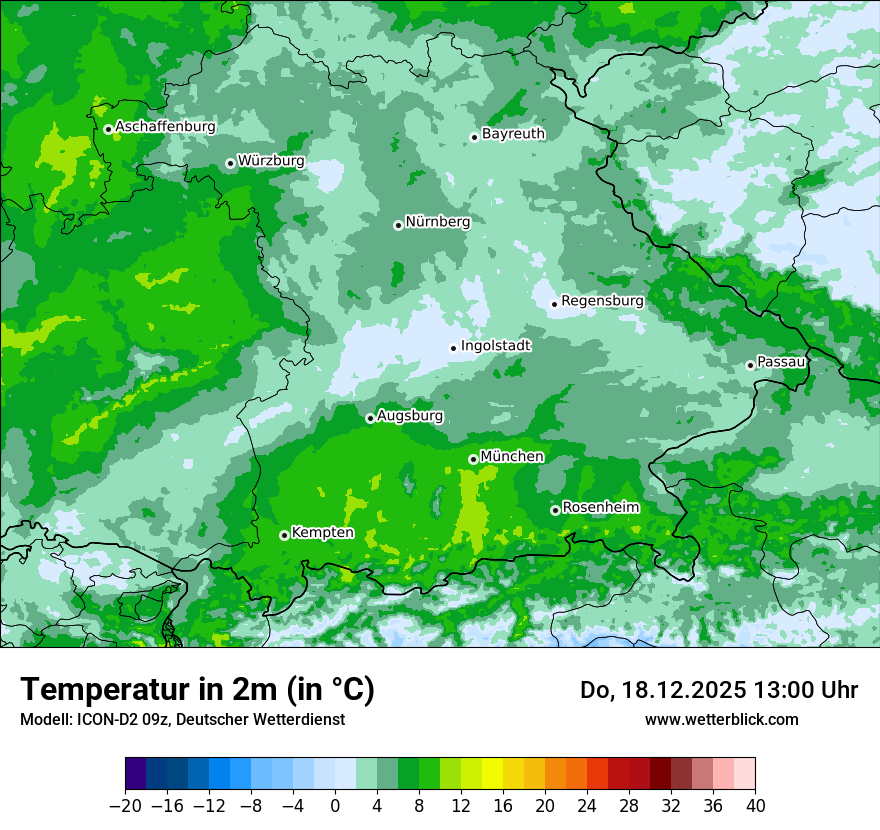 Modellkarten Temperatur