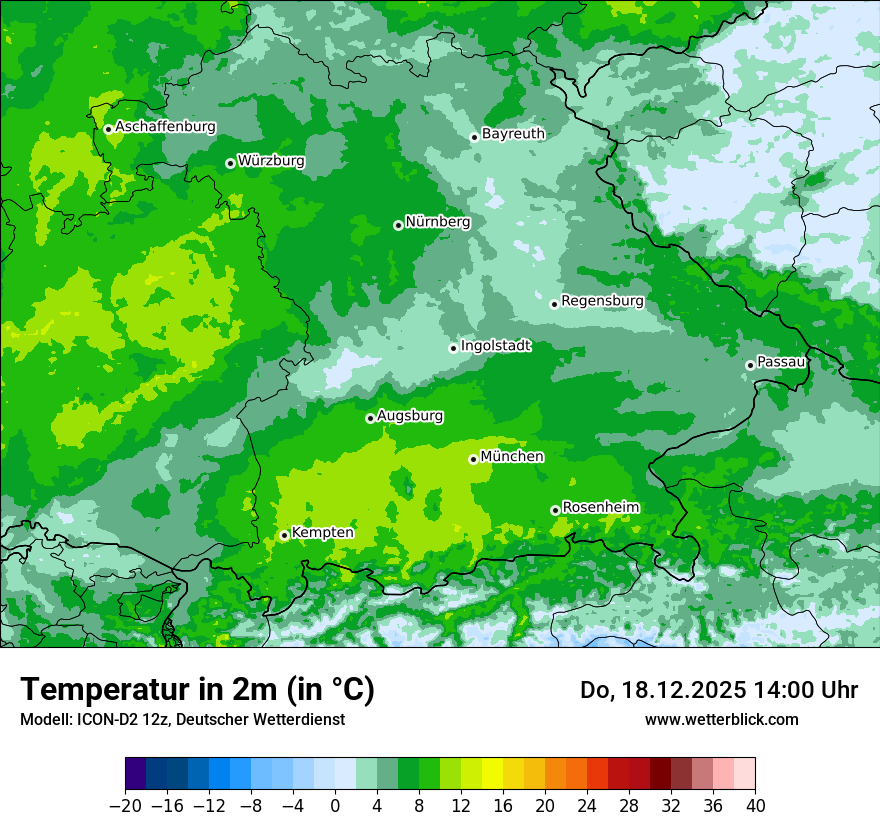 Modellkarten Temperatur