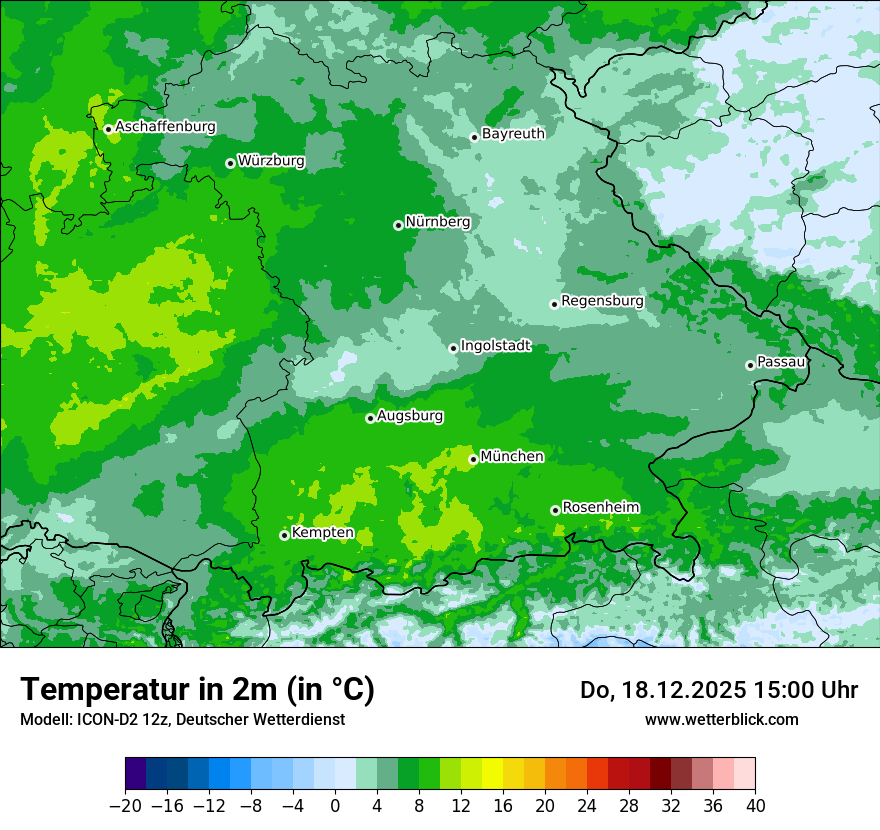 Modellkarten Temperatur
