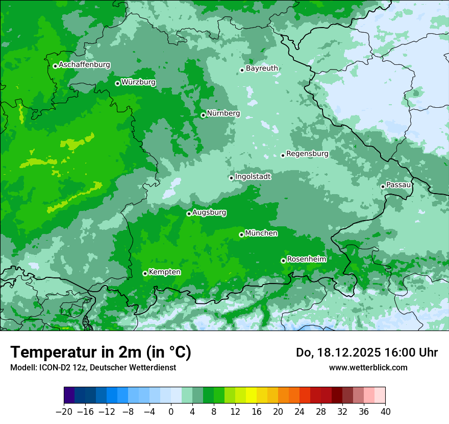 Modellkarten Temperatur