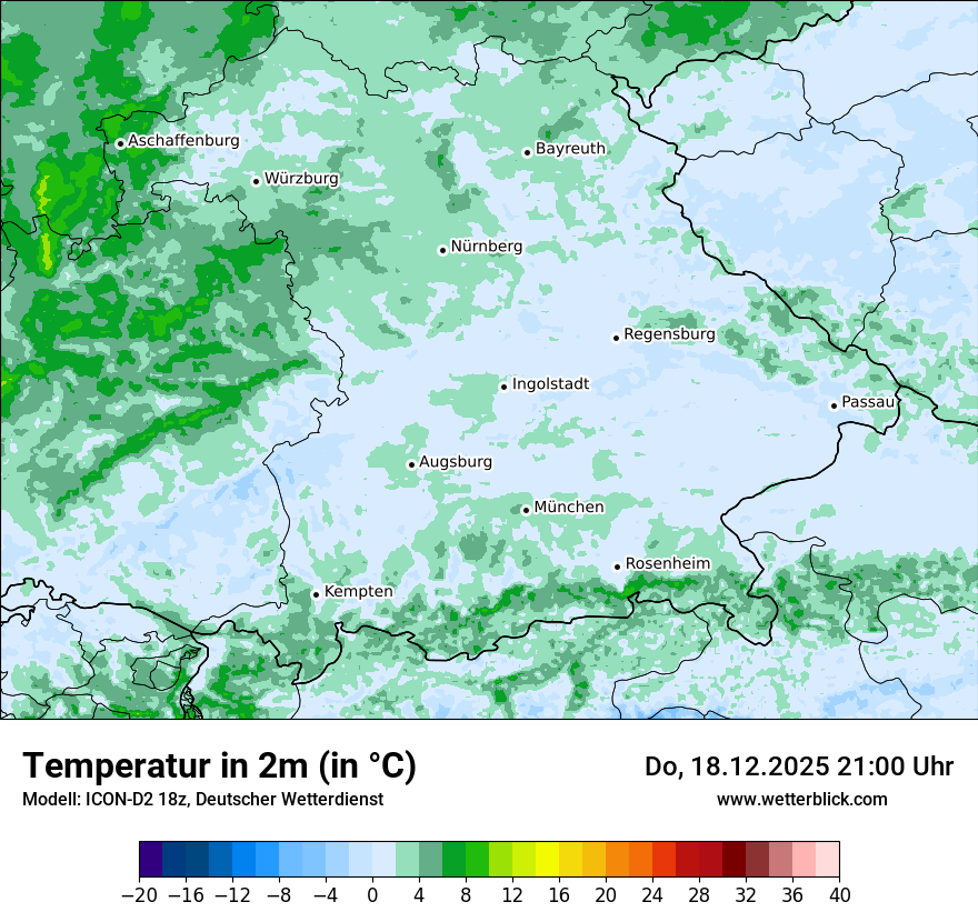 Modellkarten Temperatur