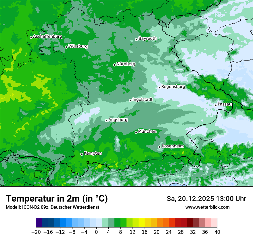 Modellkarten Temperatur
