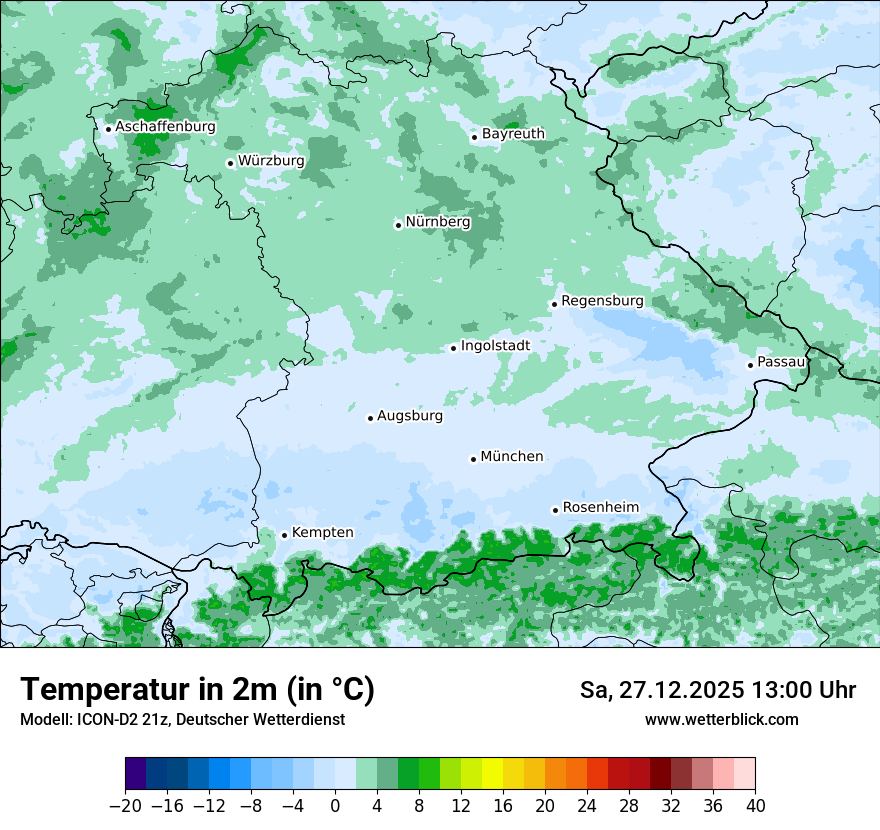Modellkarten Temperatur