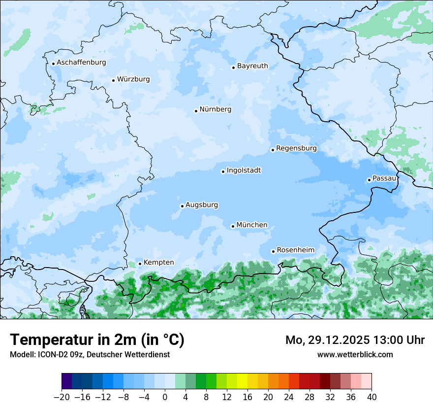 Modellkarten Temperatur