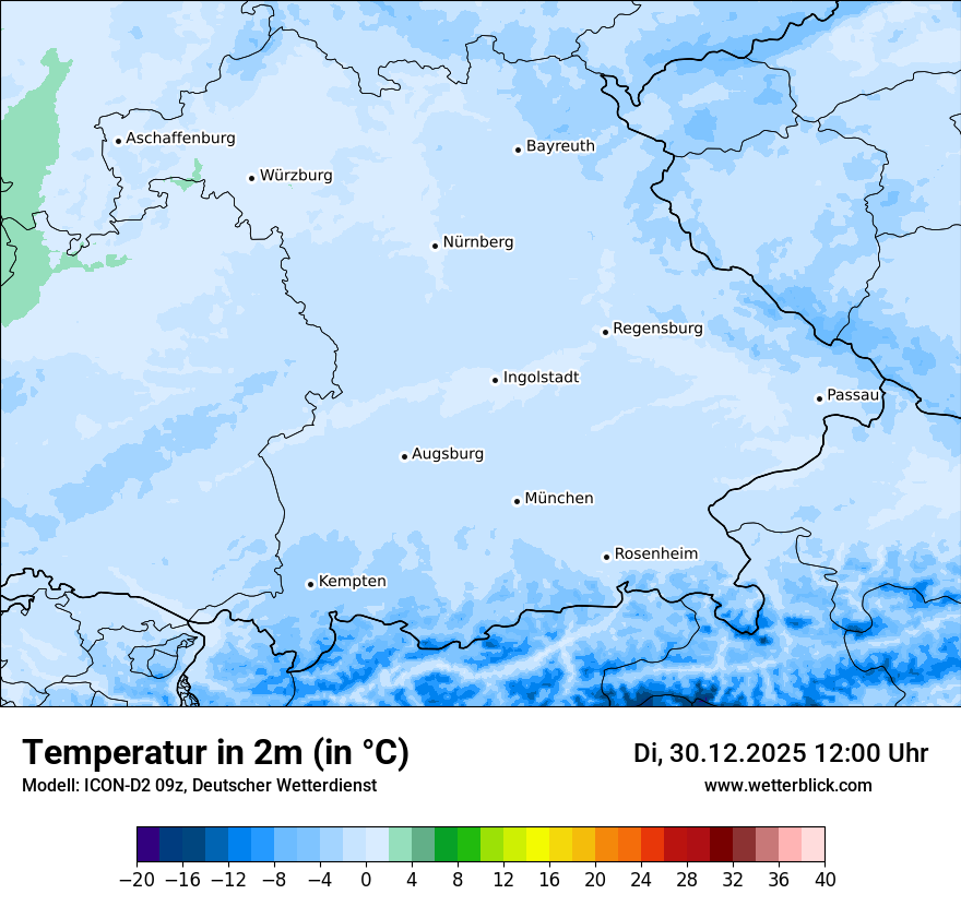 Modellkarten Temperatur