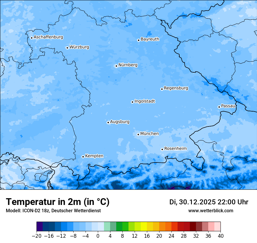 Modellkarten Temperatur