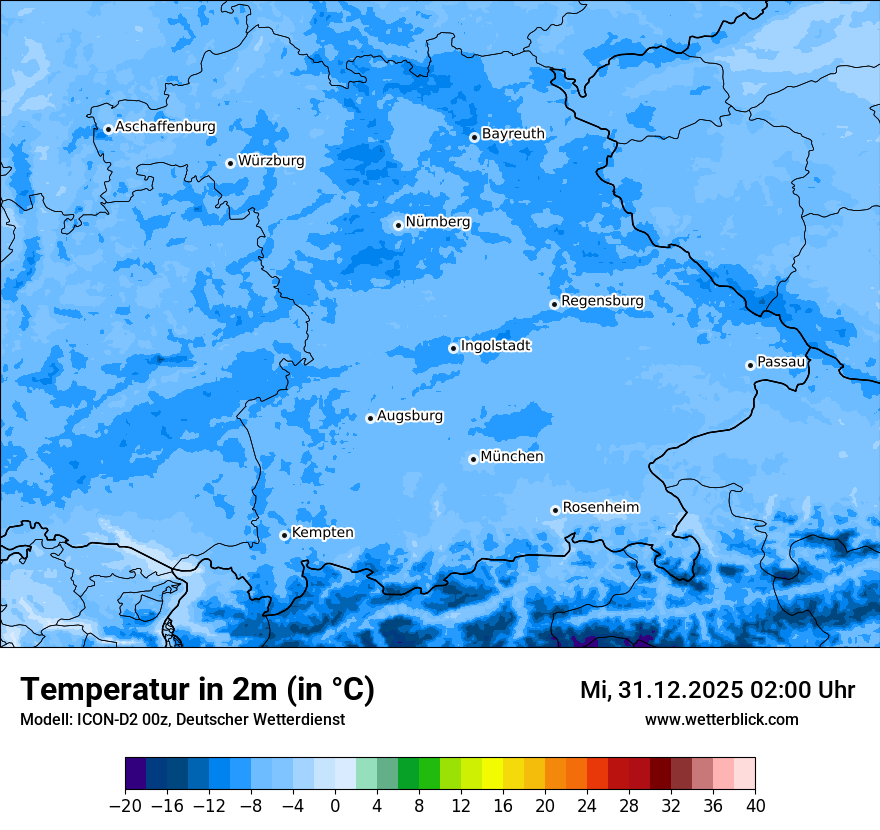 Modellkarten Temperatur