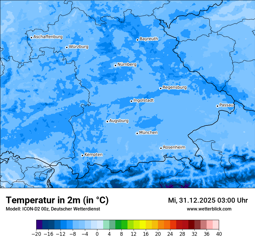 Modellkarten Temperatur