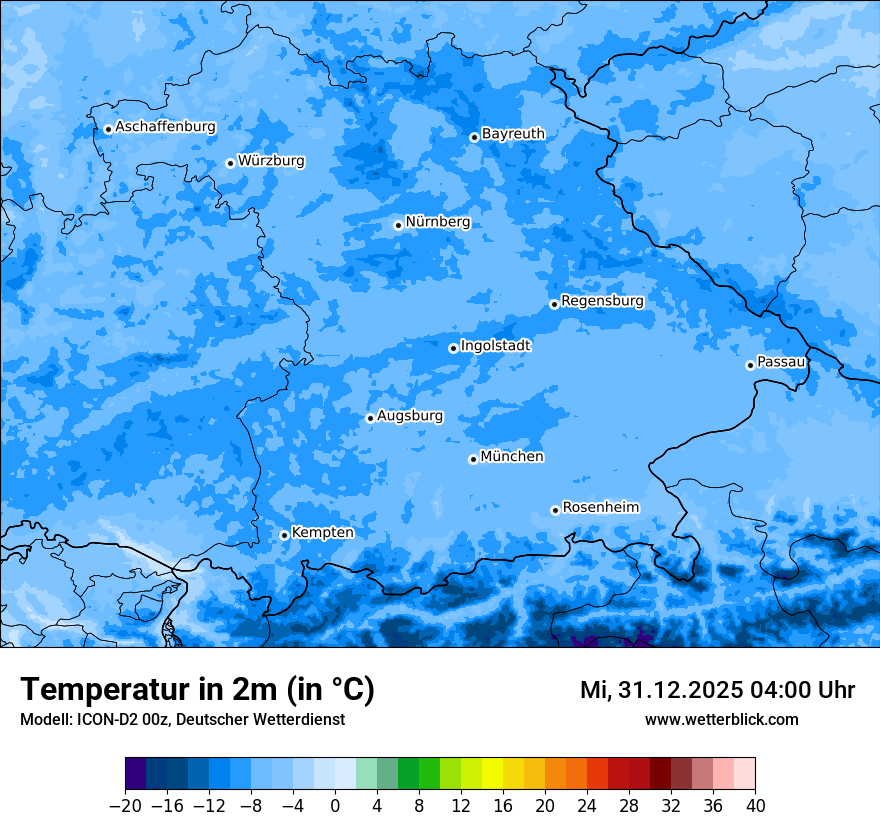 Modellkarten Temperatur