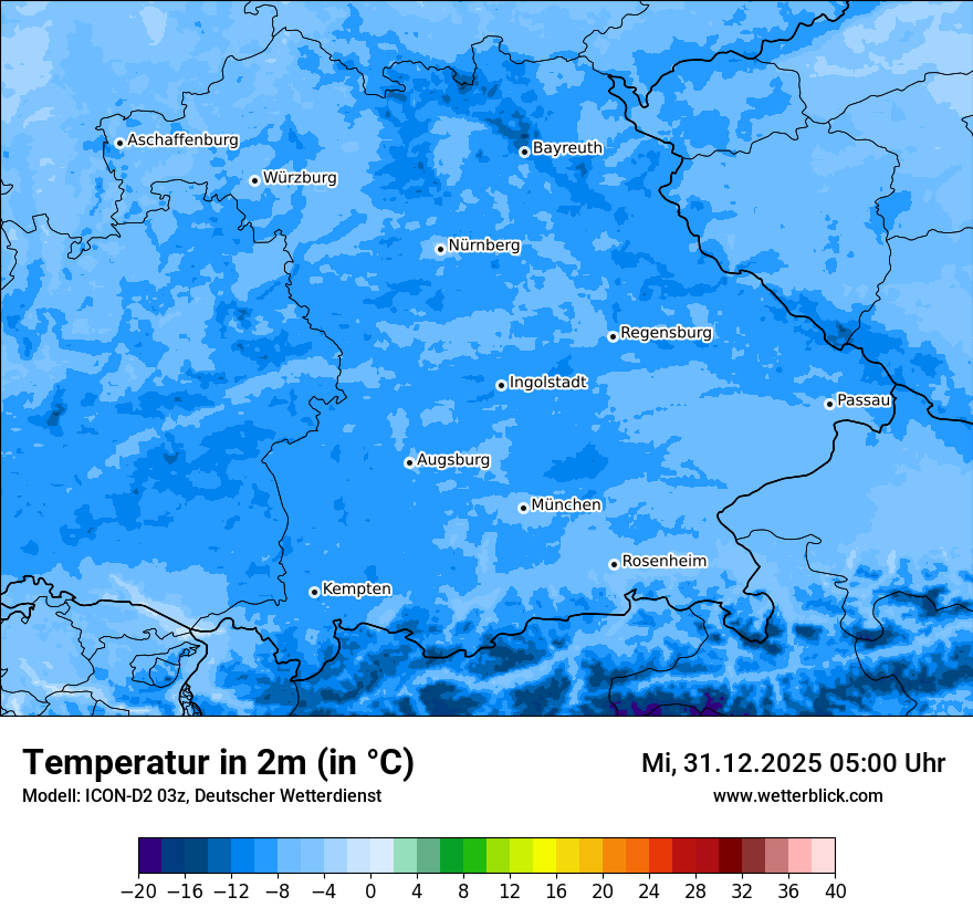 Modellkarten Temperatur