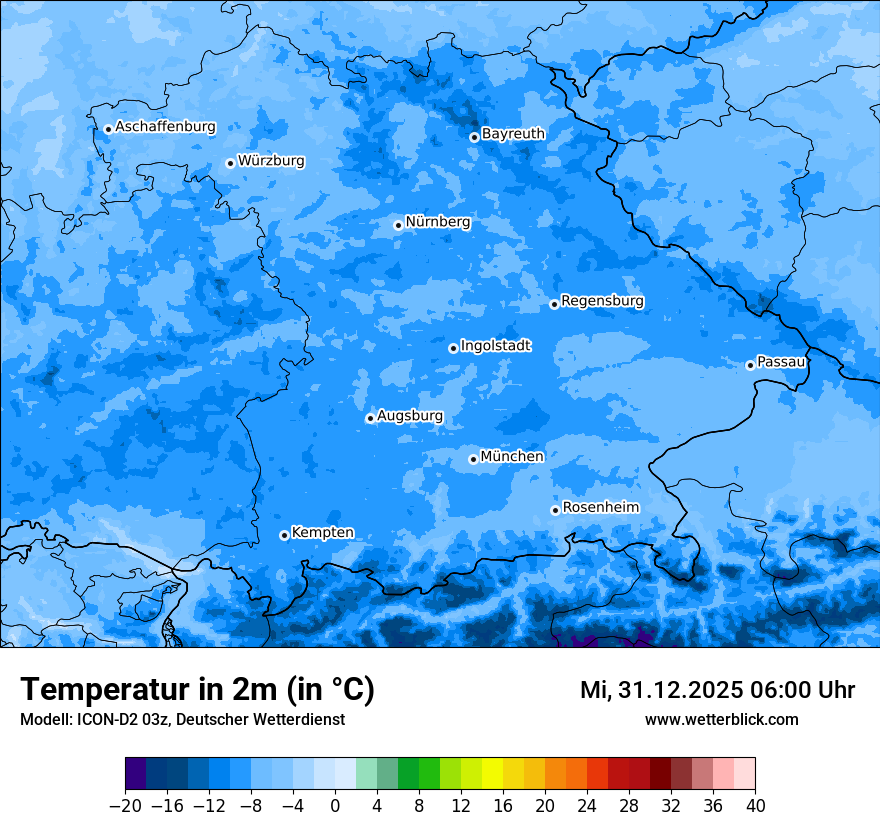 Modellkarten Temperatur