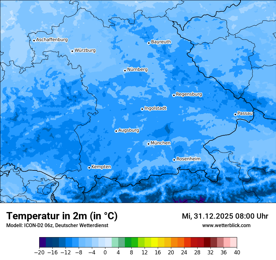 Modellkarten Temperatur