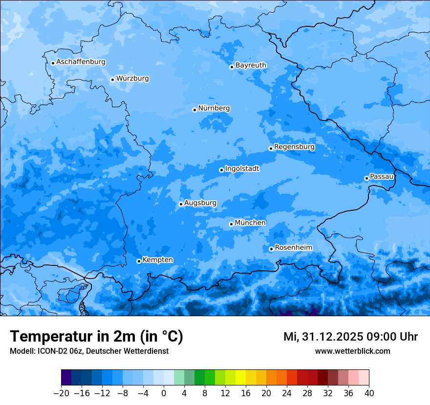 Modellkarten Temperatur