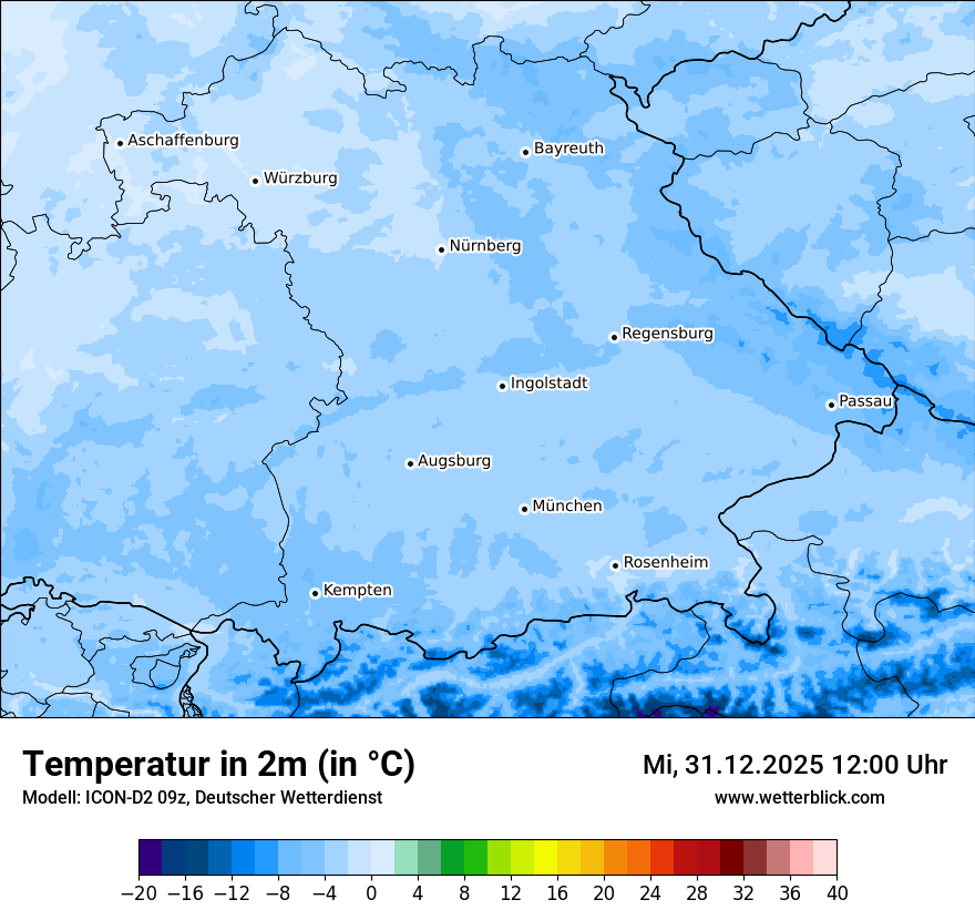 Modellkarten Temperatur