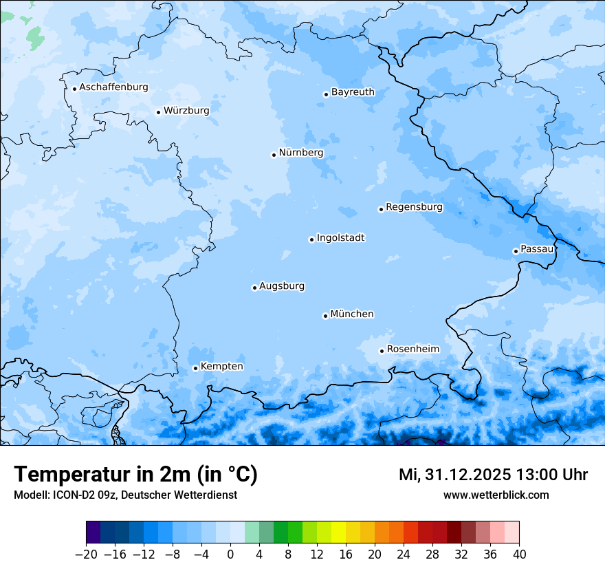 Modellkarten Temperatur
