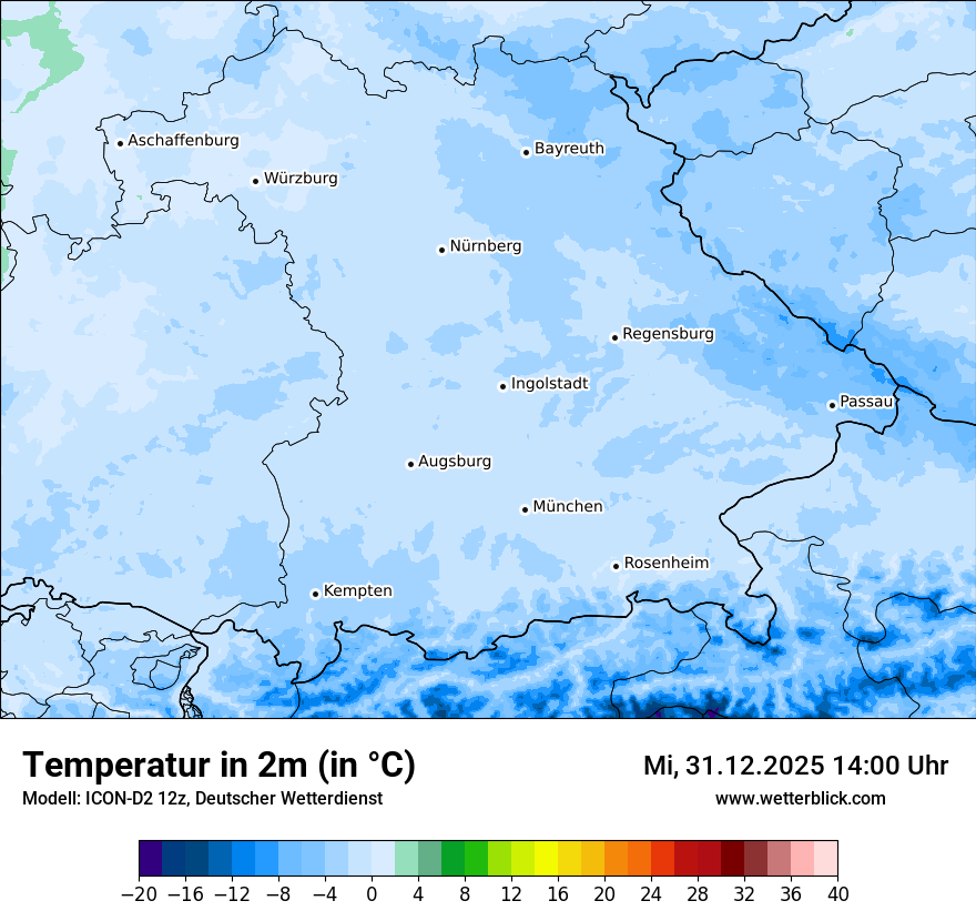 Modellkarten Temperatur