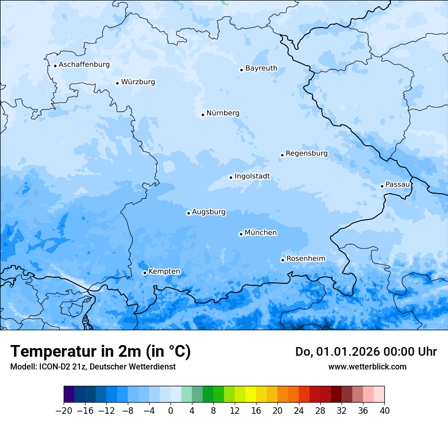 Modellkarten Temperatur